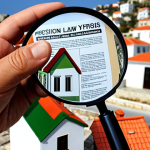 **Image Prompt:** A concerned buyer meticulously examining property deeds under a magnifying glass, with a blurred background of Mediterranean houses in Northern Cyprus. The overall tone is cautious and investigative, highlighting the complexities of property law. Keywords: Property Law, Northern Cyprus, Title Deed, Due Diligence, Real Estate.
