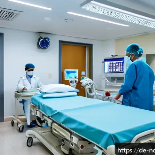 Home 32 북키프로스 현지 병원 정보 - A modern hospital emergency room in Lefkoşa, Northern Cyprus, showcasing a clean, well-organized int...