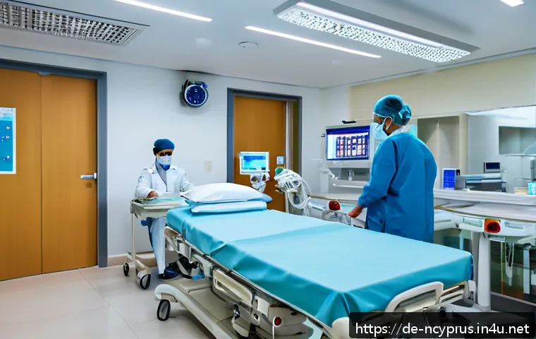 북키프로스 현지 병원 정보 - A modern hospital emergency room in Lefkoşa, Northern Cyprus, showcasing a clean, well-organized int...