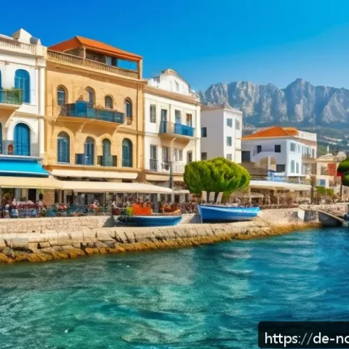 Home 30 북키프로스 부동산 시장 - A picturesque coastal cityscape of Kyrenia, Northern Cyprus, featuring a charming harbor with colorf...